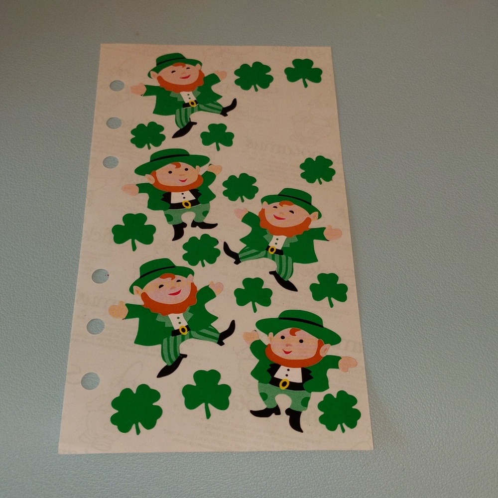 Stickopotamus Binder Stickers Shamrocks Leprechaun Dancing St. Patrick's Day